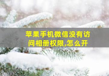 苹果手机微信没有访问相册权限,怎么开