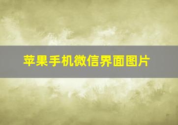 苹果手机微信界面图片