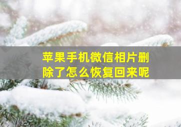 苹果手机微信相片删除了怎么恢复回来呢