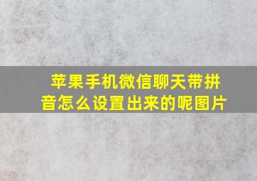 苹果手机微信聊天带拼音怎么设置出来的呢图片