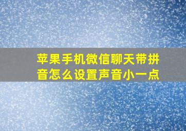 苹果手机微信聊天带拼音怎么设置声音小一点