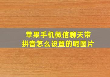 苹果手机微信聊天带拼音怎么设置的呢图片