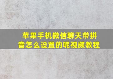 苹果手机微信聊天带拼音怎么设置的呢视频教程