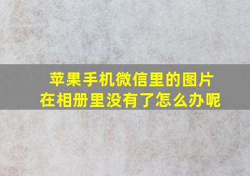 苹果手机微信里的图片在相册里没有了怎么办呢