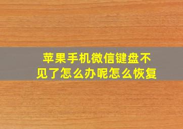 苹果手机微信键盘不见了怎么办呢怎么恢复