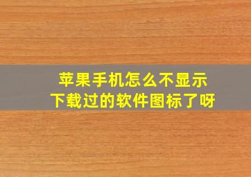 苹果手机怎么不显示下载过的软件图标了呀