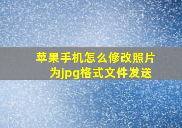 苹果手机怎么修改照片为jpg格式文件发送