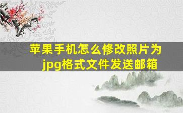 苹果手机怎么修改照片为jpg格式文件发送邮箱