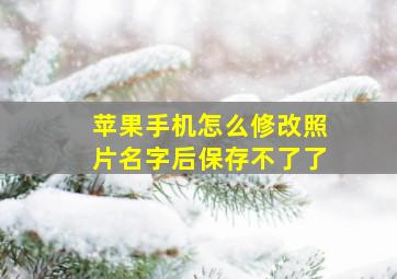 苹果手机怎么修改照片名字后保存不了了