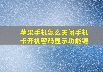 苹果手机怎么关闭手机卡开机密码显示功能键