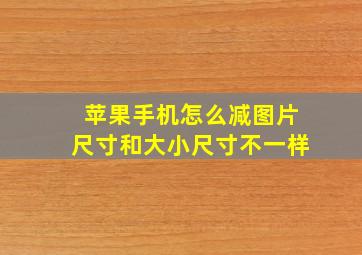 苹果手机怎么减图片尺寸和大小尺寸不一样