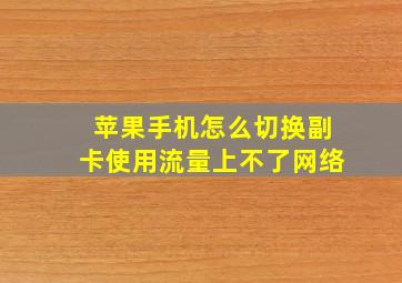 苹果手机怎么切换副卡使用流量上不了网络