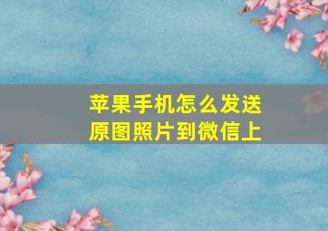 苹果手机怎么发送原图照片到微信上