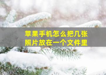 苹果手机怎么把几张照片放在一个文件里