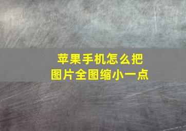 苹果手机怎么把图片全图缩小一点