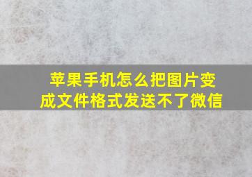 苹果手机怎么把图片变成文件格式发送不了微信