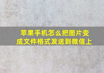 苹果手机怎么把图片变成文件格式发送到微信上