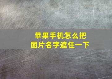 苹果手机怎么把图片名字遮住一下