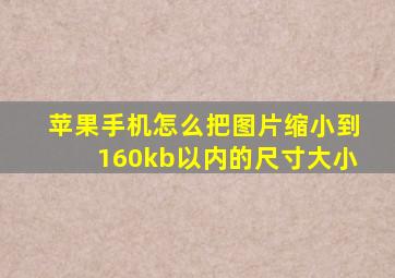 苹果手机怎么把图片缩小到160kb以内的尺寸大小