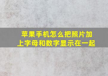 苹果手机怎么把照片加上字母和数字显示在一起