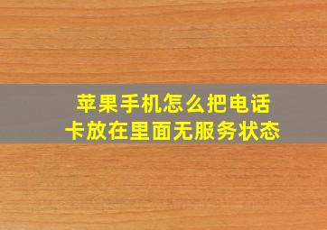 苹果手机怎么把电话卡放在里面无服务状态