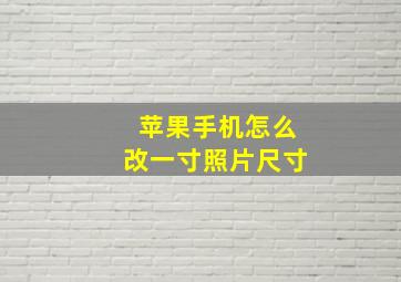 苹果手机怎么改一寸照片尺寸