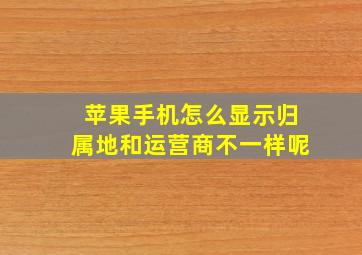 苹果手机怎么显示归属地和运营商不一样呢