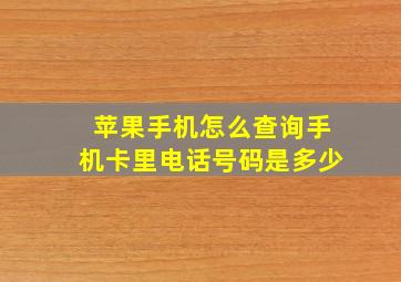 苹果手机怎么查询手机卡里电话号码是多少