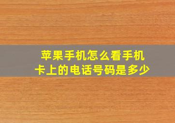 苹果手机怎么看手机卡上的电话号码是多少