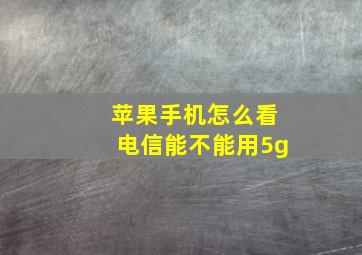 苹果手机怎么看电信能不能用5g