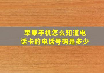 苹果手机怎么知道电话卡的电话号码是多少