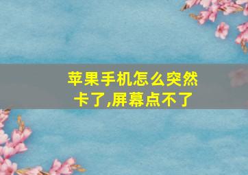 苹果手机怎么突然卡了,屏幕点不了