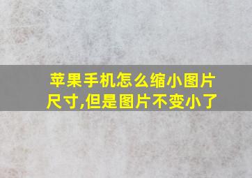 苹果手机怎么缩小图片尺寸,但是图片不变小了