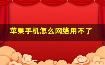 苹果手机怎么网络用不了