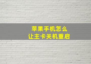 苹果手机怎么让主卡关机重启