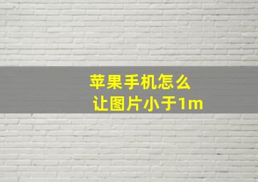 苹果手机怎么让图片小于1m