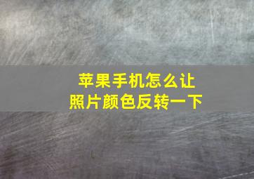 苹果手机怎么让照片颜色反转一下