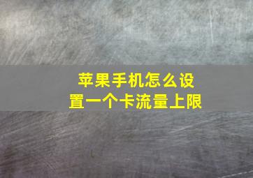 苹果手机怎么设置一个卡流量上限