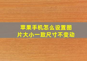 苹果手机怎么设置图片大小一致尺寸不变动