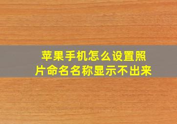 苹果手机怎么设置照片命名名称显示不出来