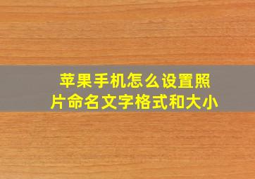 苹果手机怎么设置照片命名文字格式和大小