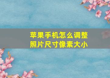 苹果手机怎么调整照片尺寸像素大小