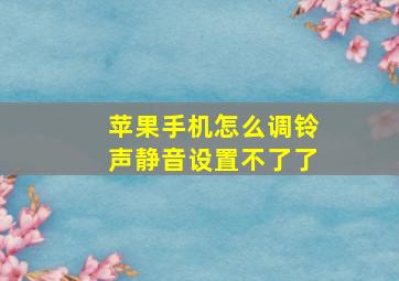 苹果手机怎么调铃声静音设置不了了