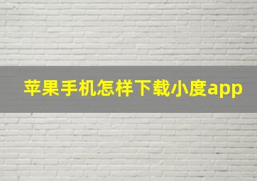 苹果手机怎样下载小度app