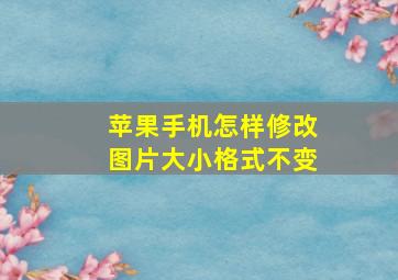 苹果手机怎样修改图片大小格式不变