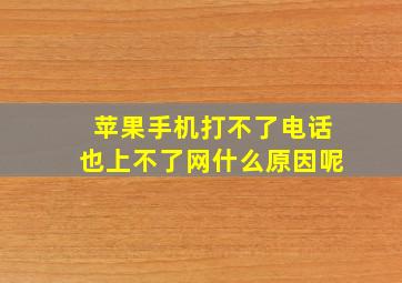 苹果手机打不了电话也上不了网什么原因呢