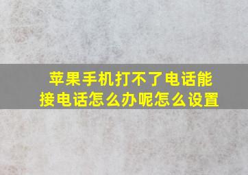 苹果手机打不了电话能接电话怎么办呢怎么设置