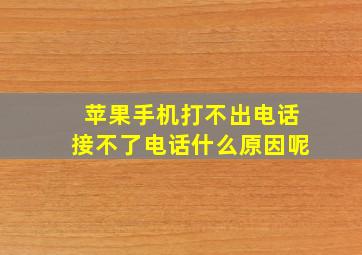 苹果手机打不出电话接不了电话什么原因呢