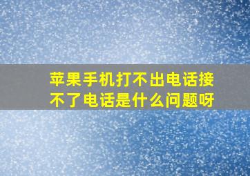 苹果手机打不出电话接不了电话是什么问题呀