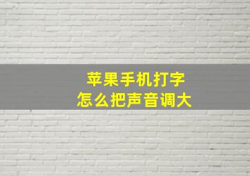 苹果手机打字怎么把声音调大